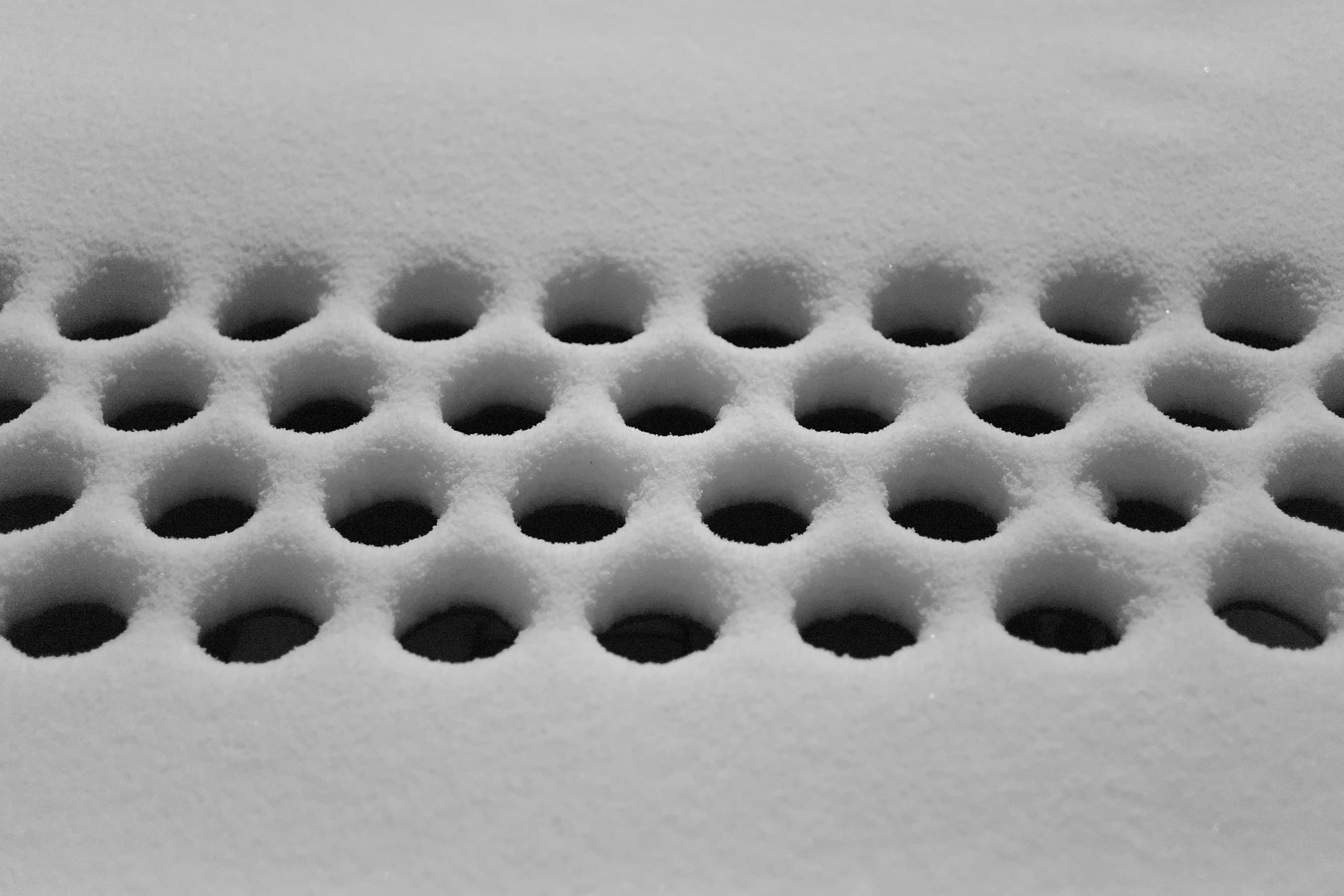 Holes in the snow